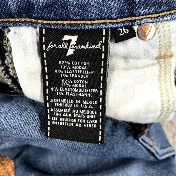 7FAM Womens Size 26 Luxe Vintage High Waist Copper Stripe Skinny Ankle Jeans - Picture 9 of 16